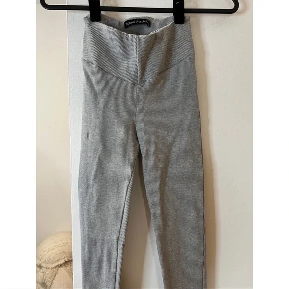 NAKED WARDROBE | Grey Snatched Down Ribbed Leggings - Picture 8 of 9